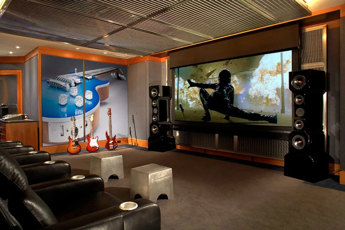 Home theater installation in a The Woodlands living room